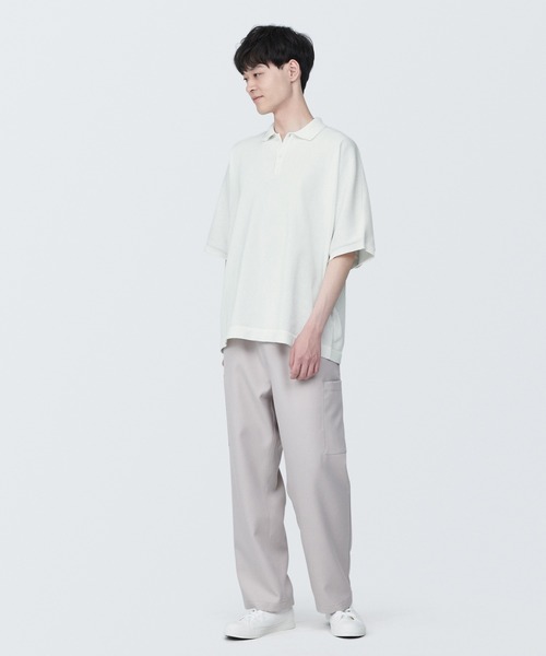 新品【L-XL】 MUJI LABO カポックシャツ ポロシャツ 半袖シャツ 無印良品（MUJI） 半袖ポロシャツ L ブラック メンズ : ZOZOTOWN Yahoo
