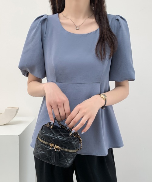 「ABITOKYO」 半袖ブラウス M ブルーグレー レディース_画像8