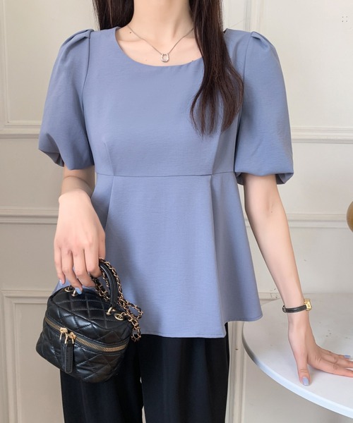 「ABITOKYO」 半袖ブラウス M ブルーグレー レディース_画像9