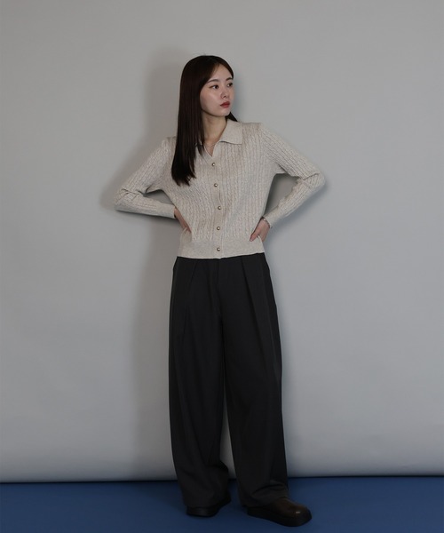 「J by blue」 ニットカーディガン MEDIUM ネイビー レディース_画像8