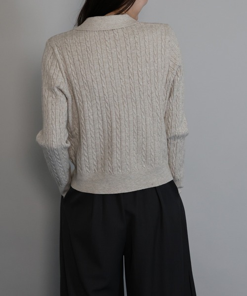 「J by blue」 ニットカーディガン MEDIUM ネイビー レディース_画像9