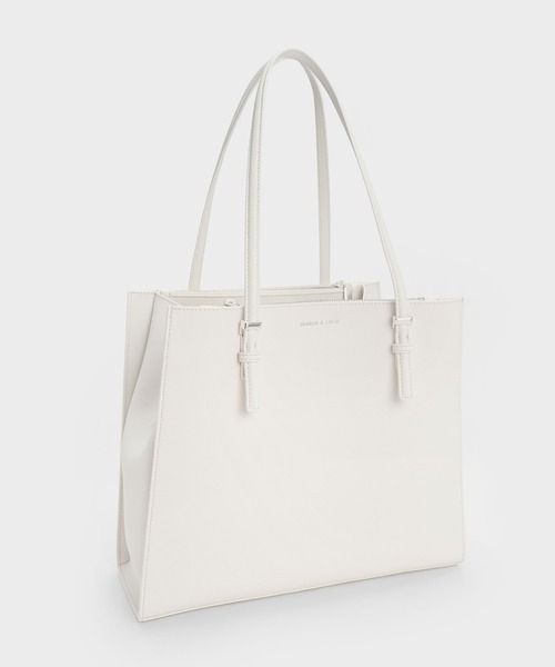 「CHARLES & KEITH」 2WAYバッグ X-LARGE ホワイト レディース