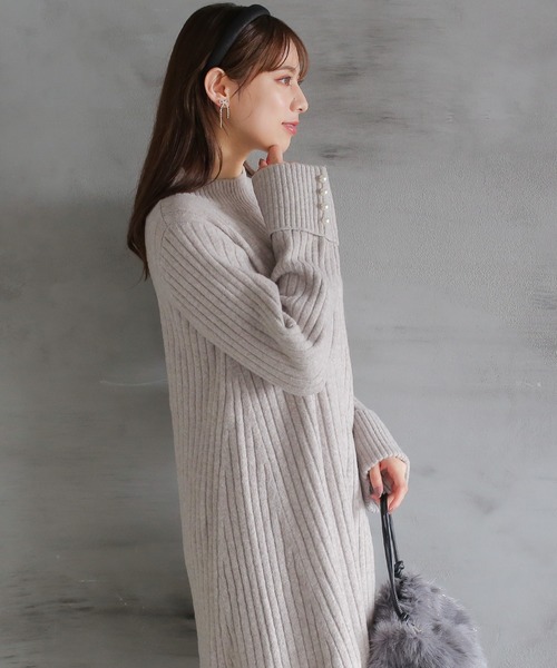 「ASTORIA ODIER」 ニットワンピース MEDIUM モカ レディース_画像7