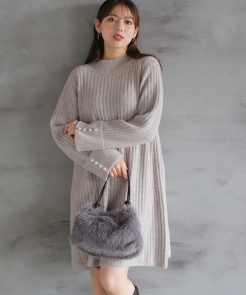 「ASTORIA ODIER」 ニットワンピース MEDIUM モカ レディース_画像8