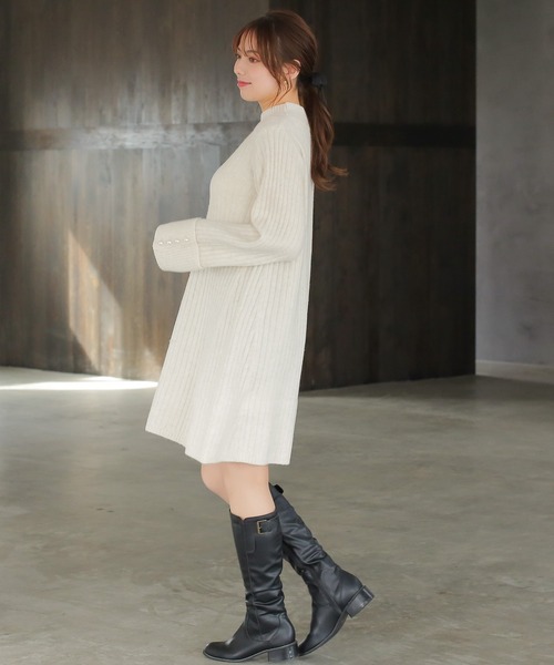 「ASTORIA ODIER」 ニットワンピース MEDIUM モカ レディース_画像9