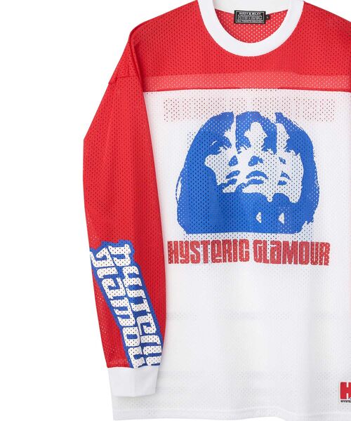 HYSTERIC GLAMOUR(ヒステリックグラマー) 長袖Tシャツ サイズS レディース - 白×レッド×マルチ Amazon | [ヒステリックグラマー] GIRL ON THE TOP 七分袖Tシャツ