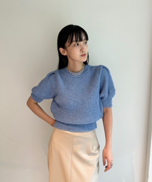「emmi」 半袖ニット ONE SIZE ブラック レディース_画像2
