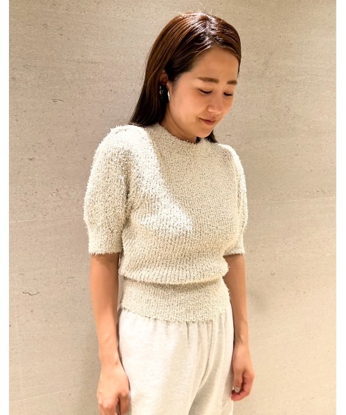 「emmi」 半袖ニット ONE SIZE ブラック レディース_画像6