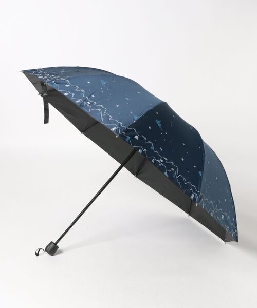 ネイビー レース付き 折りたたみ傘 Lace Ladies（レースレディース） 日傘 折りたたみ傘 「雨晴兼用