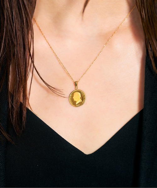 Jewel closet by L&Co. ネックレス K24/K18 コイン ペンダント トップ 