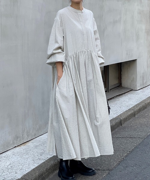 「BEARDSLEY」 長袖ワンピース L アイボリー レディースの画像