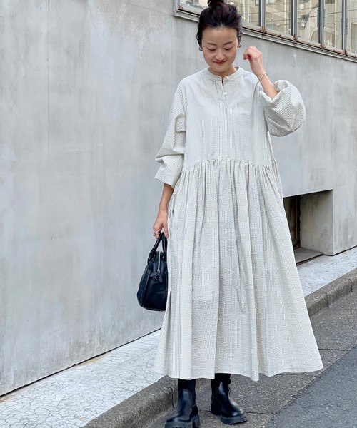 「BEARDSLEY」 長袖ワンピース L アイボリー レディースの画像