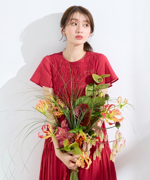 Rose Tiara（ローズティアラ） ワンピース シャーリングマキシ丈