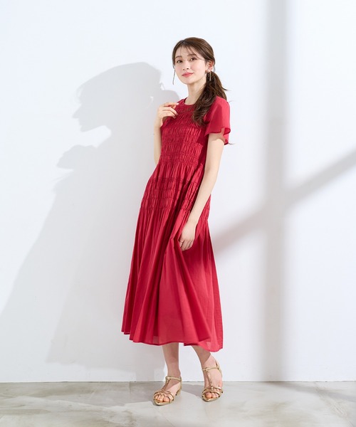 Rose Tiara（ローズティアラ） ワンピース シャーリングマキシ丈