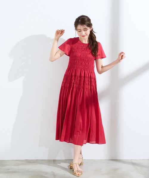 3XLサイズ　2023 ローズティアラ　マキシ丈シャーリングワンピース Rose Tiara（ローズティアラ） ワンピース シャーリングマキシ丈