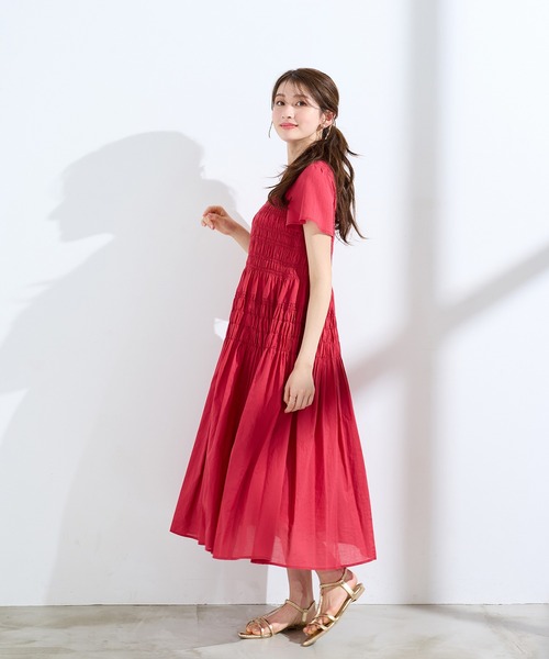 Rose Tiara（ローズティアラ） ワンピース シャーリングマキシ丈