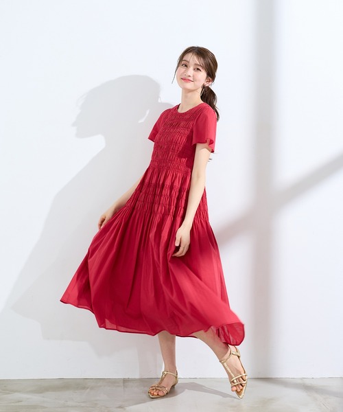 Rose Tiara（ローズティアラ） ワンピース シャーリングマキシ丈