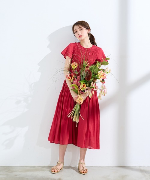 Rose Tiara（ローズティアラ） ワンピース シャーリングマキシ丈