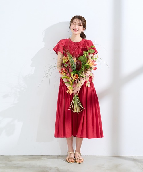 Rose Tiara（ローズティアラ） ワンピース シャーリングマキシ丈