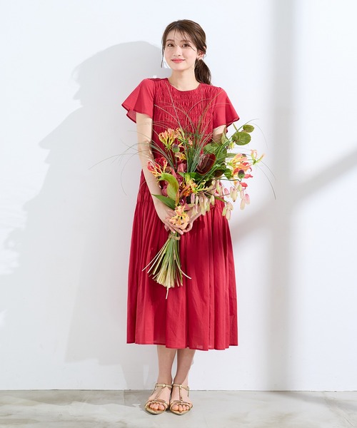 Rose Tiara（ローズティアラ） ワンピース シャーリングマキシ丈