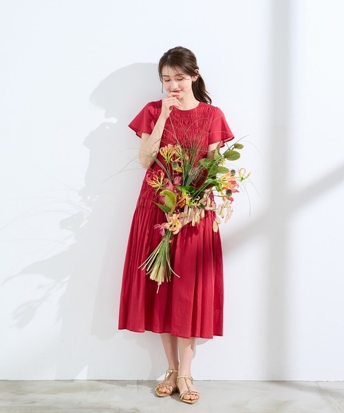 【未使用級♡希少42】2023 ローズティアラ　マキシ丈シャーリングワンピース Rose Tiara（ローズティアラ） ワンピース シャーリングマキシ丈