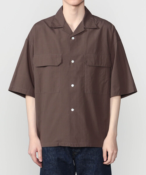 シャツ ORCIVAL | コットンリネン オープンカラー半袖シャツ MEN メンズの画像