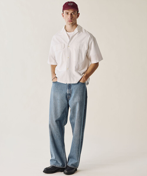 シャツ ORCIVAL | コットンリネン オープンカラー半袖シャツ MEN メンズの画像