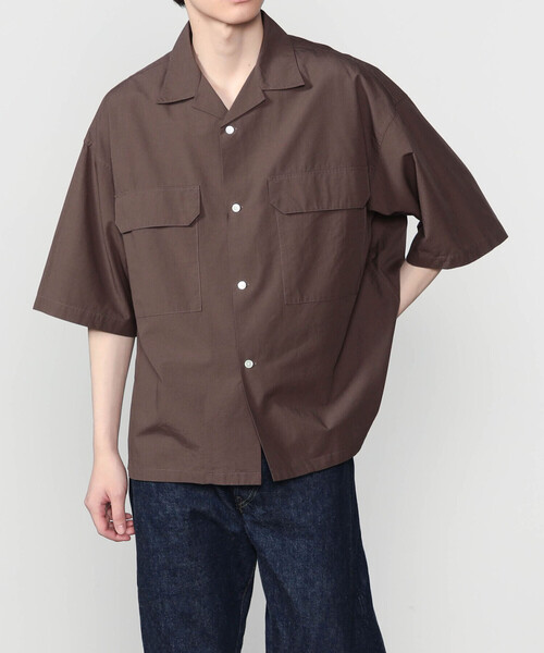 シャツ ORCIVAL | コットンリネン オープンカラー半袖シャツ MEN メンズの画像
