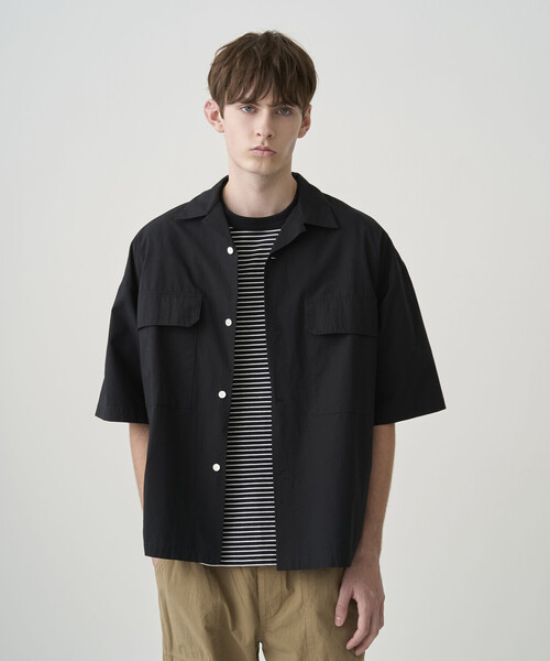 シャツ ORCIVAL | コットンリネン オープンカラー半袖シャツ MEN メンズの画像