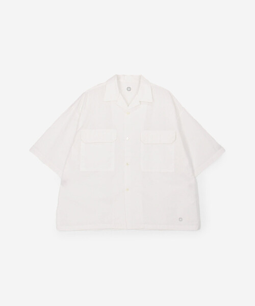 シャツ ORCIVAL | コットンリネン オープンカラー半袖シャツ MEN メンズの画像
