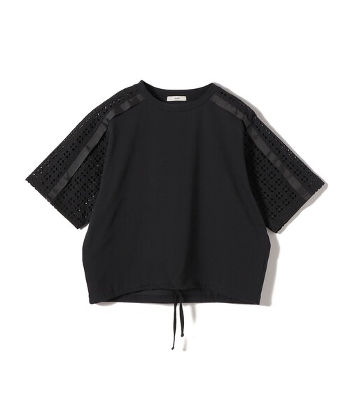 tシャツ 「WEB限定」「手洗い可能」レース コンビ ショート スリーブ カットソー レディースの画像