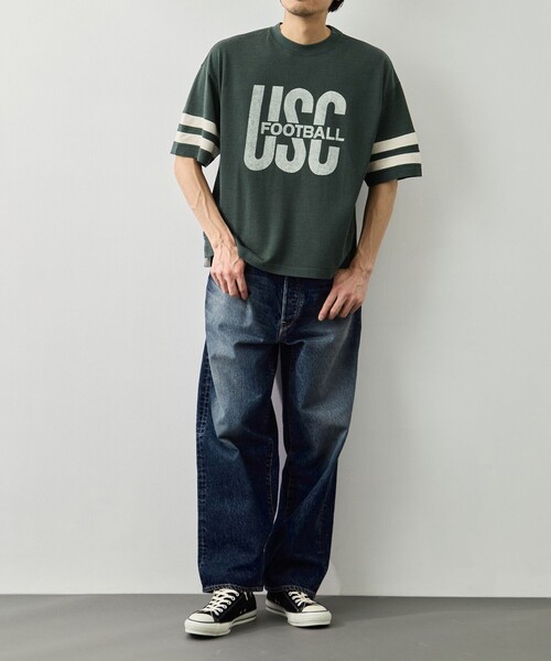 週末限定価格【REMI RELIEF】USC PRINT FOOTBALL T REMI RELIEF/レミ レリーフ】 USC PRINT FOOTBALL Tのコーディネート