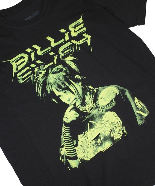 BILLIE EILISH ブラック Vネック ゲームTシャツ Sサイズ ROCK OFF tシャツ 「ROCK-OFF」「3」BILLIE EILISH ILLUSTRATION T