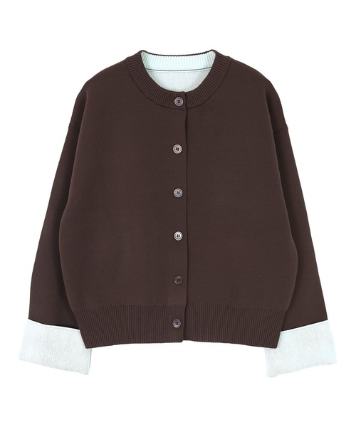 「miette」 ニットカーディガン M ブラウン レディース_画像2