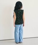 「新色追加」ノースリーブ ワッフルフリルトップ...の詳細画像3