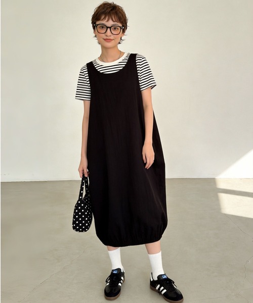 Sew loop ジャンパースカート 綿100％裾バルーンワンピース : ZOZOTOWN