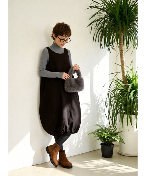 Sew loop ジャンパースカート 綿100％裾バルーンワンピース : ZOZOTOWN
