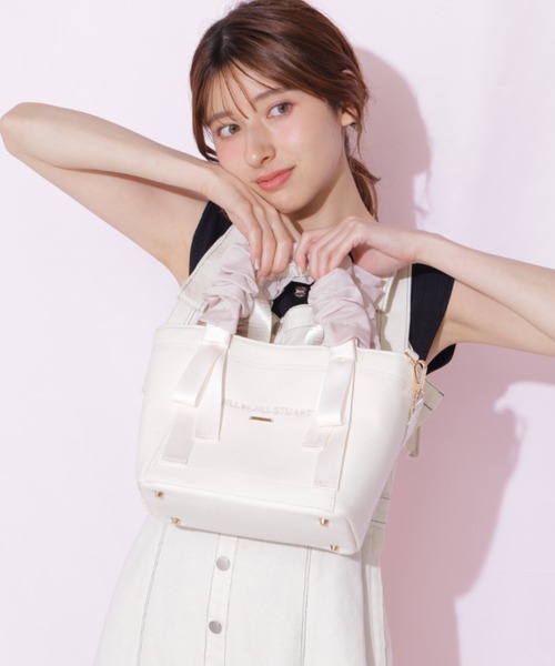 トートバッグ 「RIBBONシリーズ」フリルハンドルトート レディースの画像