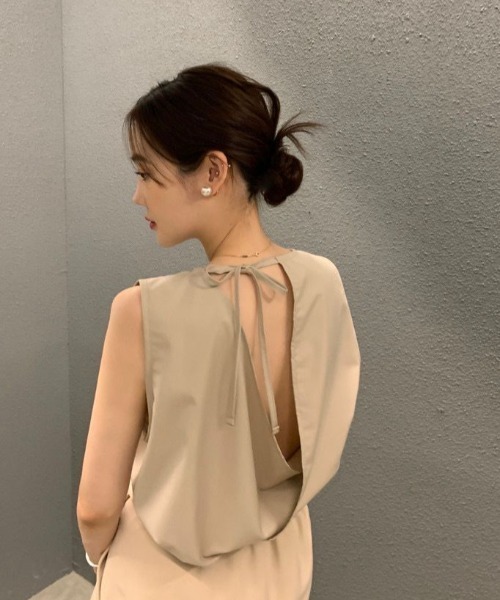 ブラウス シャツ ノースリーブバックリボンシャツ レディース | FAVORITO
