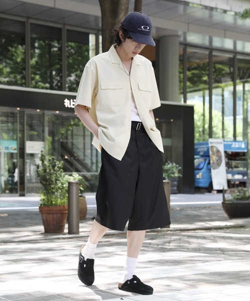 NAKER ハーフパンツ ワイドパンツ パンツ 短パン ツータックバミューダ
