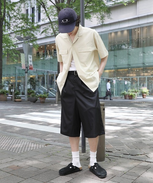 NAKER ハーフパンツ ワイドパンツ パンツ ツータックバミューダ