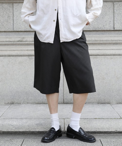 NAKER ハーフパンツ ワイドパンツ パンツ ツータックバミューダ