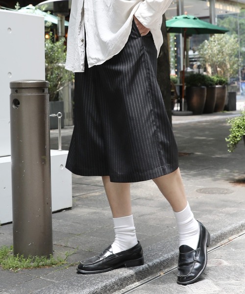 NAKER ハーフパンツ ワイドパンツ パンツ ツータックバミューダ