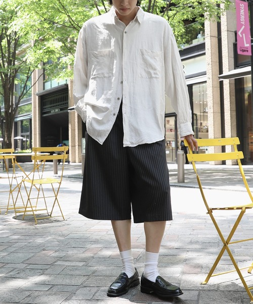 NAKER ハーフパンツ ワイドパンツ パンツ ツータックバミューダ