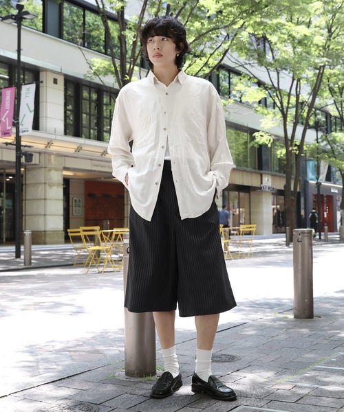 NAKER ハーフパンツ ワイドパンツ パンツ ツータックバミューダ