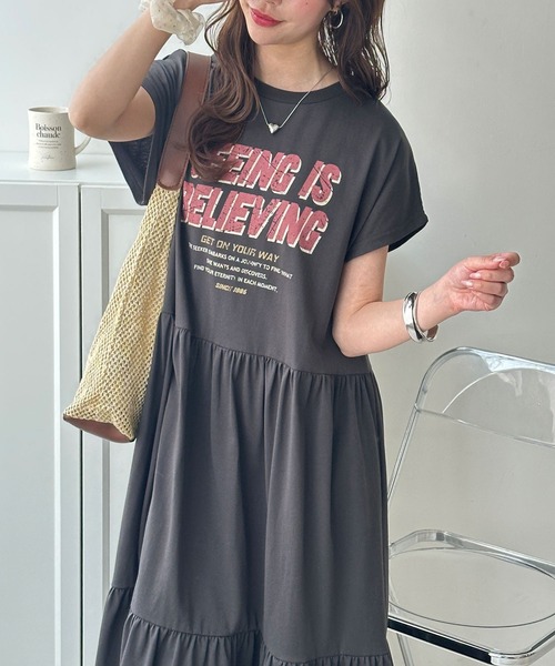 FIRST MOOD ノースリーブワンピース LARGE レッド レディース