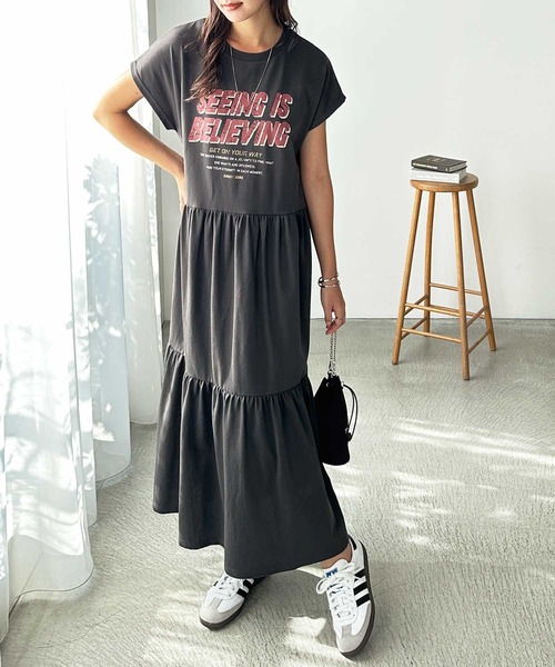 FIRST MOOD ノースリーブワンピース LARGE レッド レディース