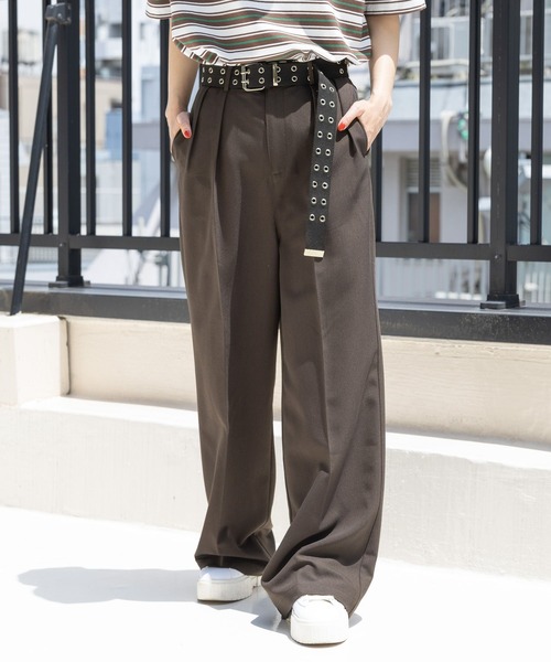 「PBLIM」 スラックス MEDIUM ブラウン レディース_画像3