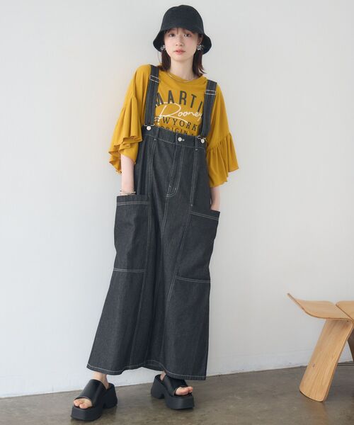 「RETRO GIRL」 サロペットスカート FREE ブルー レディース_画像2