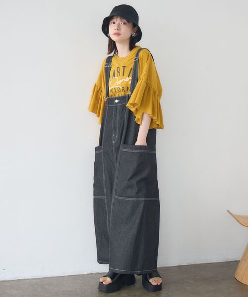 「RETRO GIRL」 サロペットスカート FREE ブルー レディース_画像3